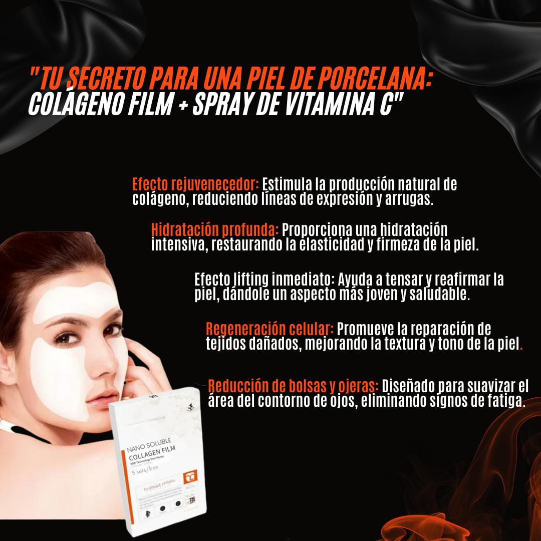 MEGA PACK - MASCARILLA DE COLAGENO FILM (FILM MASK) + SPRAY DE VITAMINA "C"